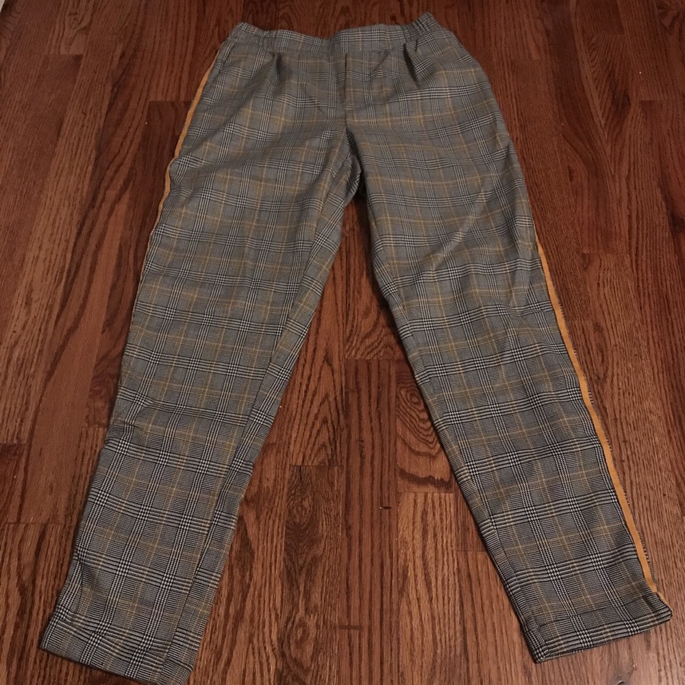 Plaid Pants with yellow detailing